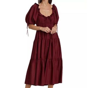 En Saison Burgundy Midi Dress